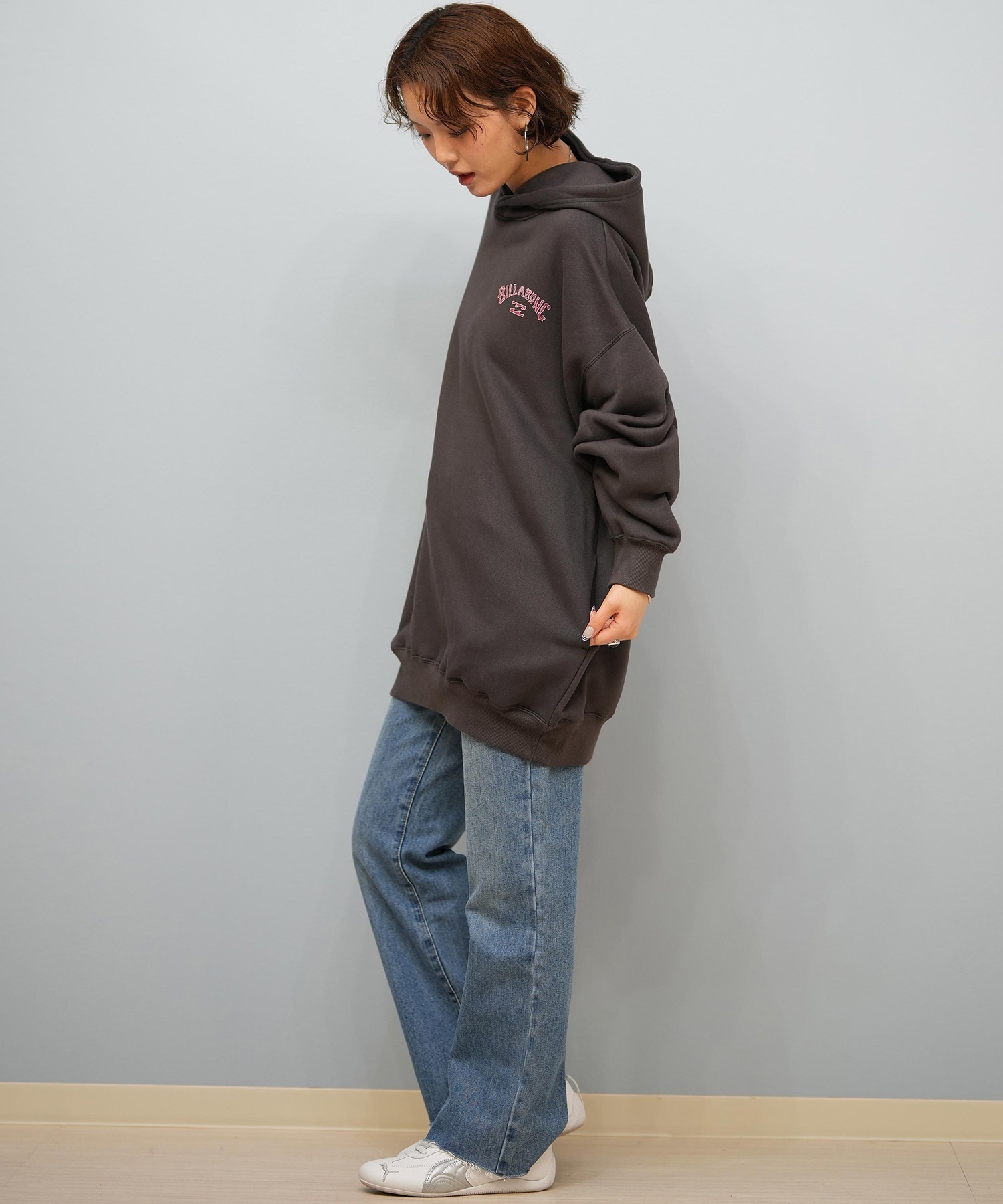 BILLABONG ビラボン プルオーバー パーカー レディース オーバーサイズ バックプリント 裏起毛 BF014-016(OFB-M)