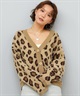 BILLABONG ビラボン ニット セーター カーディガン レディース ヒョウ柄 レオパード柄 バックプリント BF014-U05 ムラサキスポーツ限定(BLK-M)