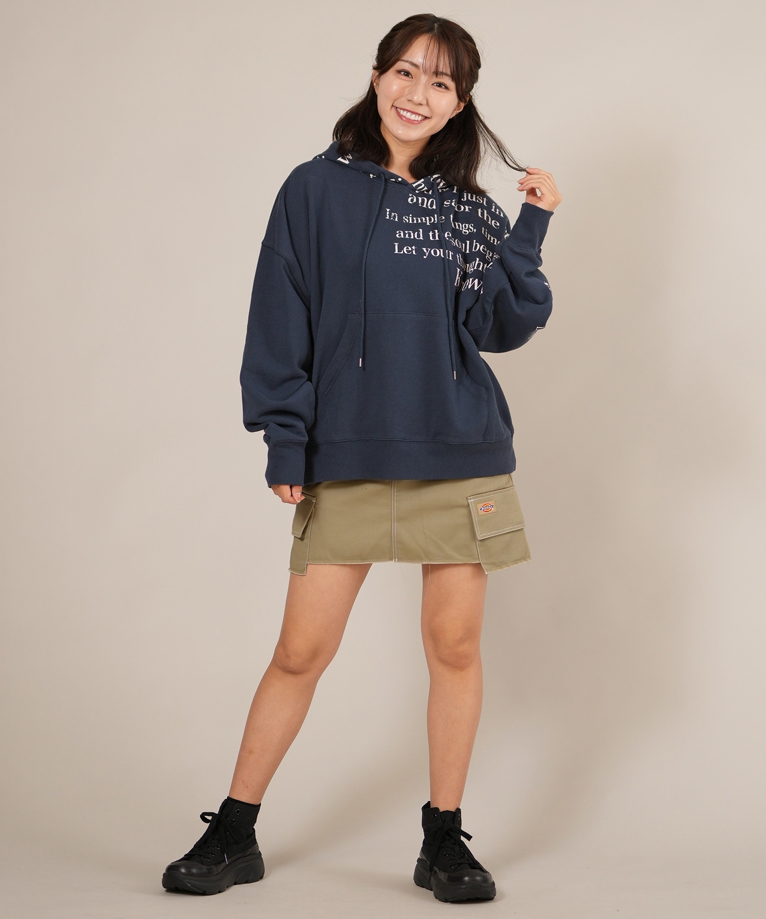 RIKKA FEMME リッカファム プルオーバー パーカー レディース スウェット フーディー ロゴ プリント 裏毛 RF25FW08(LBE-FREE)