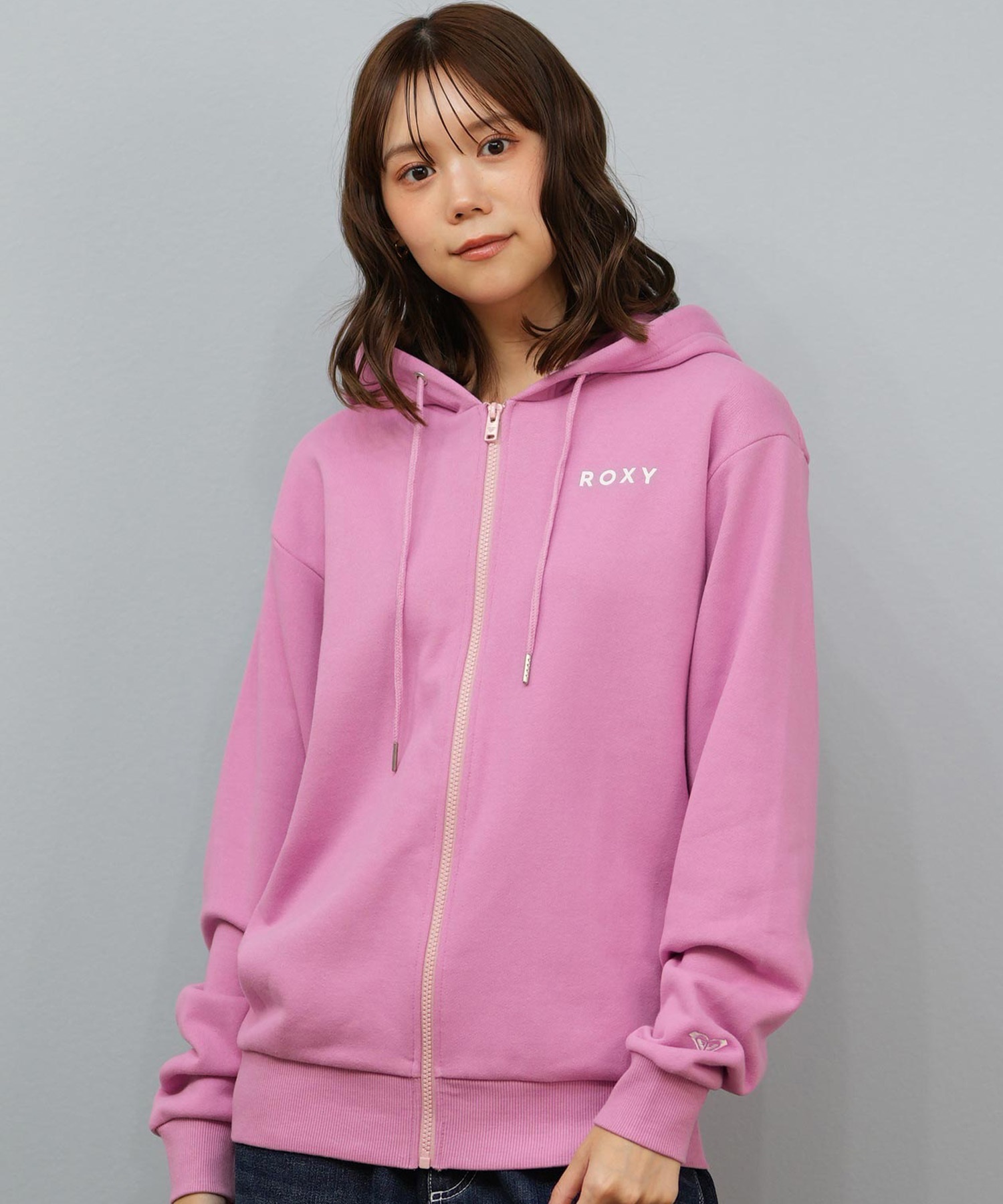 ROXY ロキシー ジップアップ パーカー レディース バックプリント ロゴ HISTORICAL LOGO ZIP HOODIE RZP254027(BLK-M)