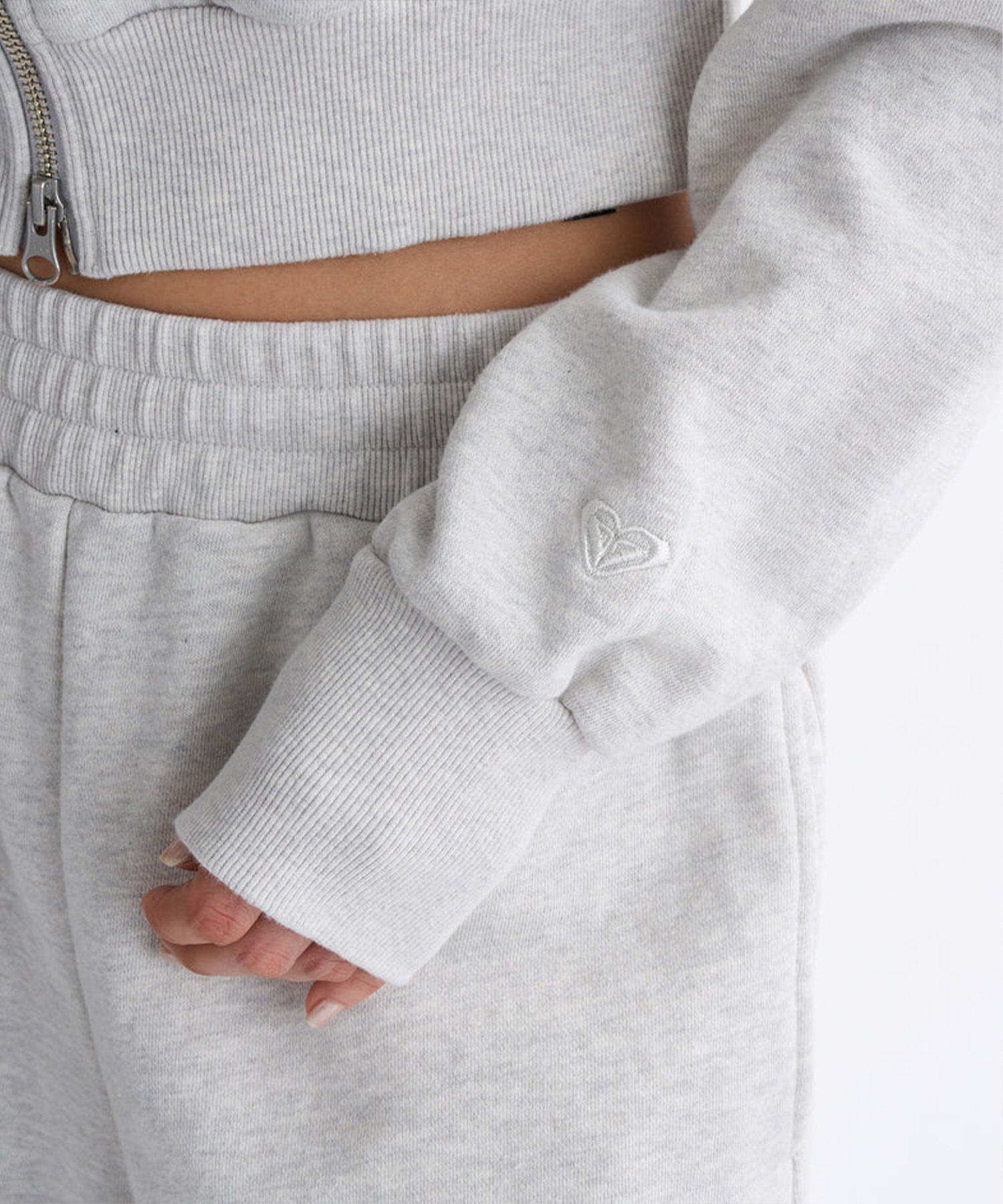 ROXY ロキシー ジップアップ パーカー レディース ウォッシュ加工 クロップド丈 ショート丈 セットアップ対応 YOLO ZIP RZP254034(BBK-S)