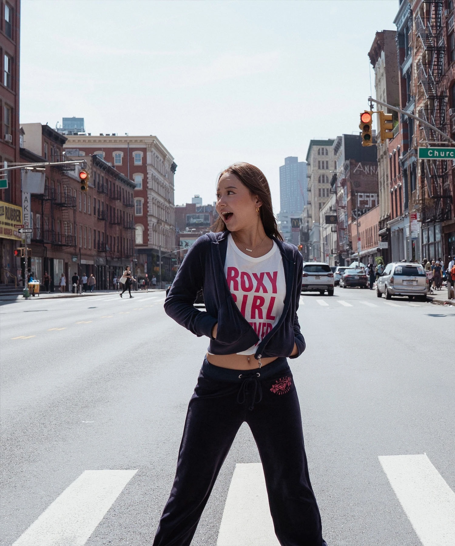 ROXY ロキシー × MANA ジップアップ パーカー レディース ベロア ショート丈 セットアップ対応 ROXY CRUISERS RZP254617T(NVY-M)