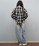 ROXY ロキシー 長袖 シャツ レディース チェック ロゴ LOOK UP シャツ RSH254045(BLK-M)