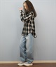 ROXY ロキシー 長袖 シャツ レディース チェック ロゴ LOOK UP シャツ RSH254045(BLK-M)