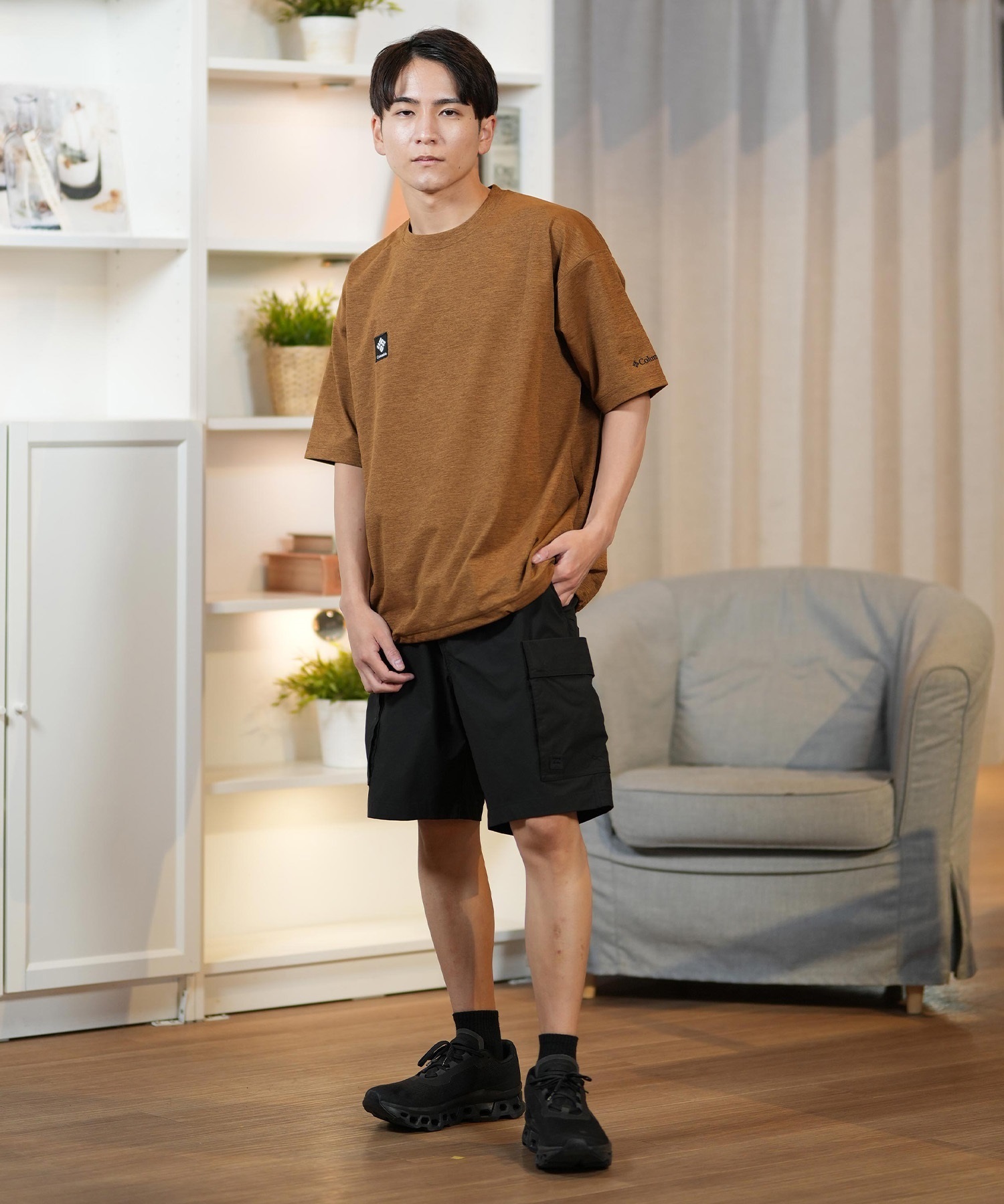 columbia コロンビア 半袖 Tシャツ メンズ 水陸両用 ユーティリティ UVケア PM0684 ムラサキスポーツ限定(100-S)