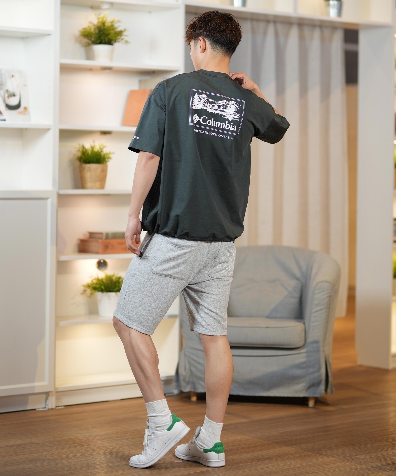 columbia コロンビア 半袖 Tシャツ メンズ 水陸両用 ユーティリティ UVケア PM0684 ムラサキスポーツ限定(100-S)