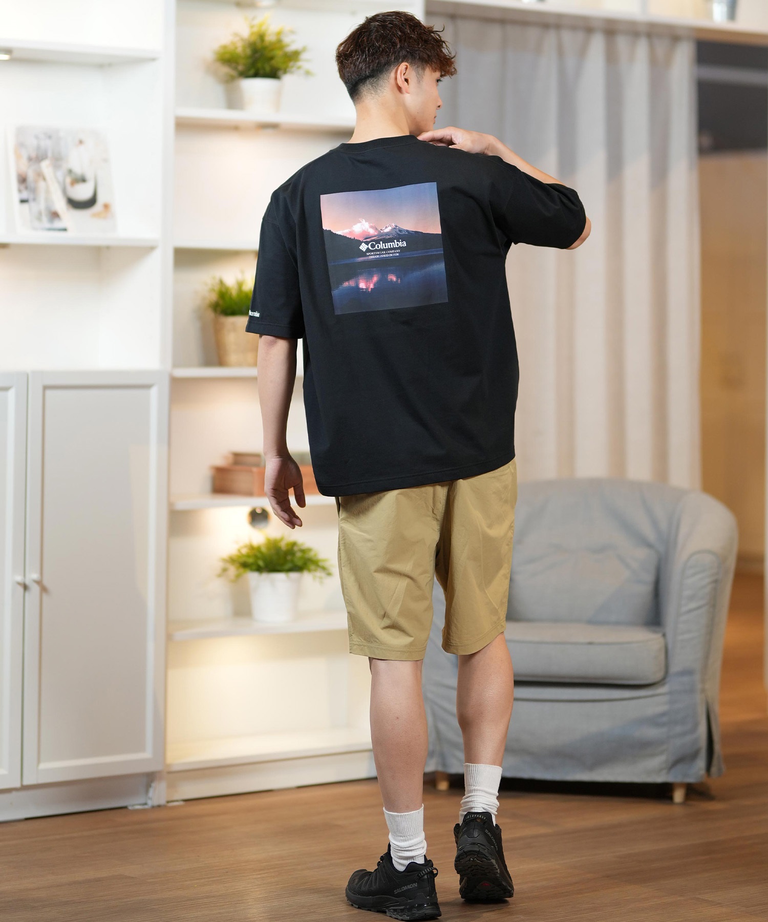 columbia コロンビア 半袖 Tシャツ メンズ バックプリント 吸湿速乾 PM0729 ムラサキスポーツ限定(10-S)