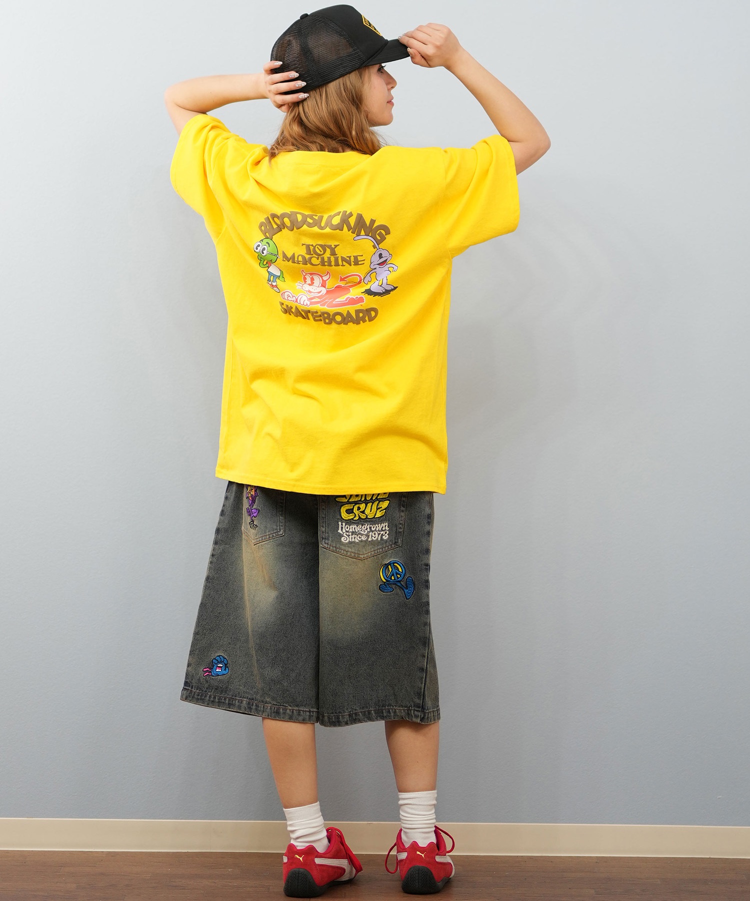 TOY MACHINE トイマシーン 半袖 Tシャツ レディース バックプリント オーバーサイズ MTMSFST16 ムラサキスポーツ限定(WHITE-M)