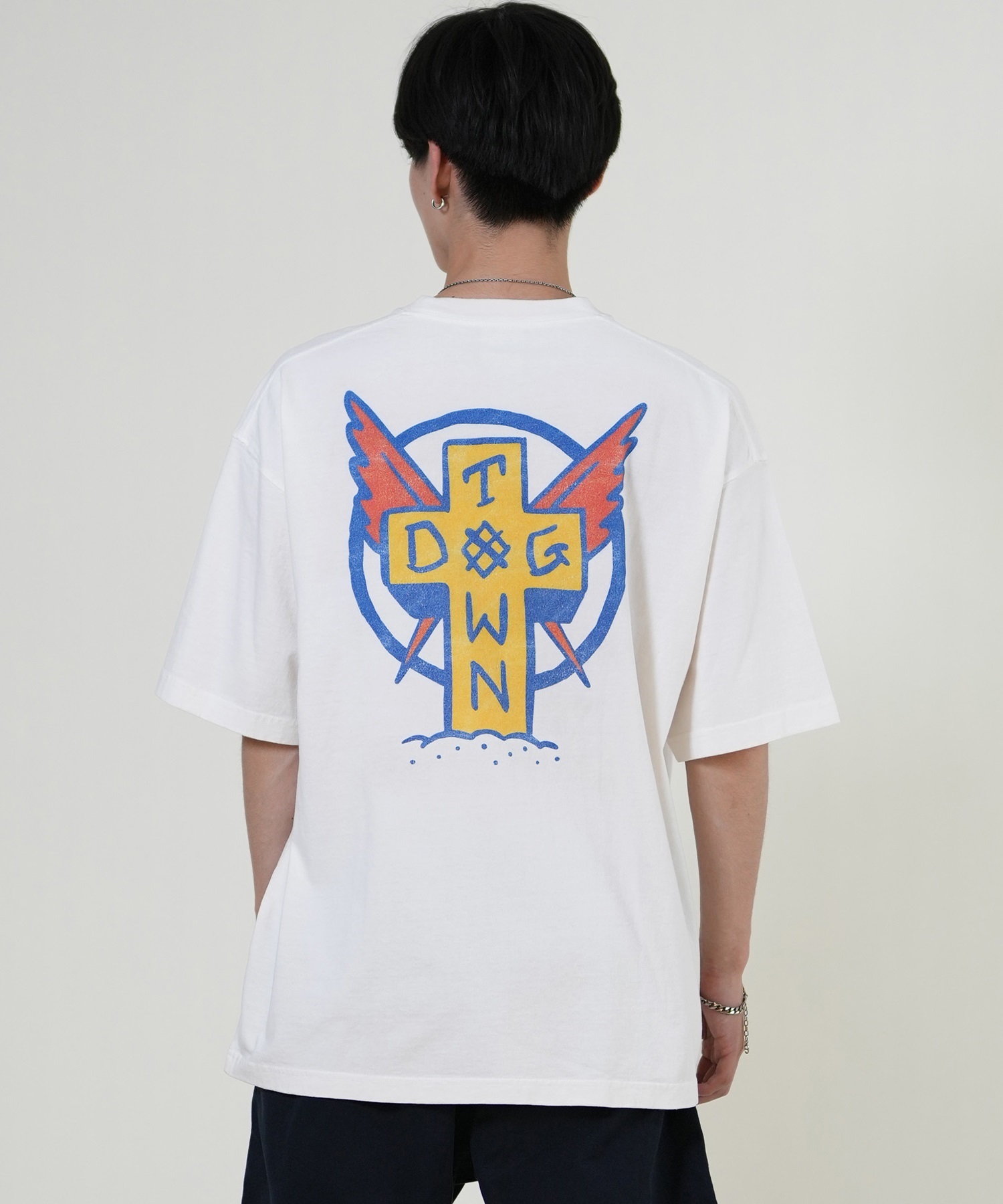DOGTOWN ドッグタウン 半袖 Tシャツ メンズ バックプリント オーバーサイズ 253DT1ST005(IVO-M)