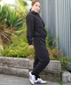 X-girl SPORTS エックスガールスポーツ ジップアップ パーカー レディース クロップド丈 ショート丈 ロゴ セットアップ対応 155253012001(BK-M)
