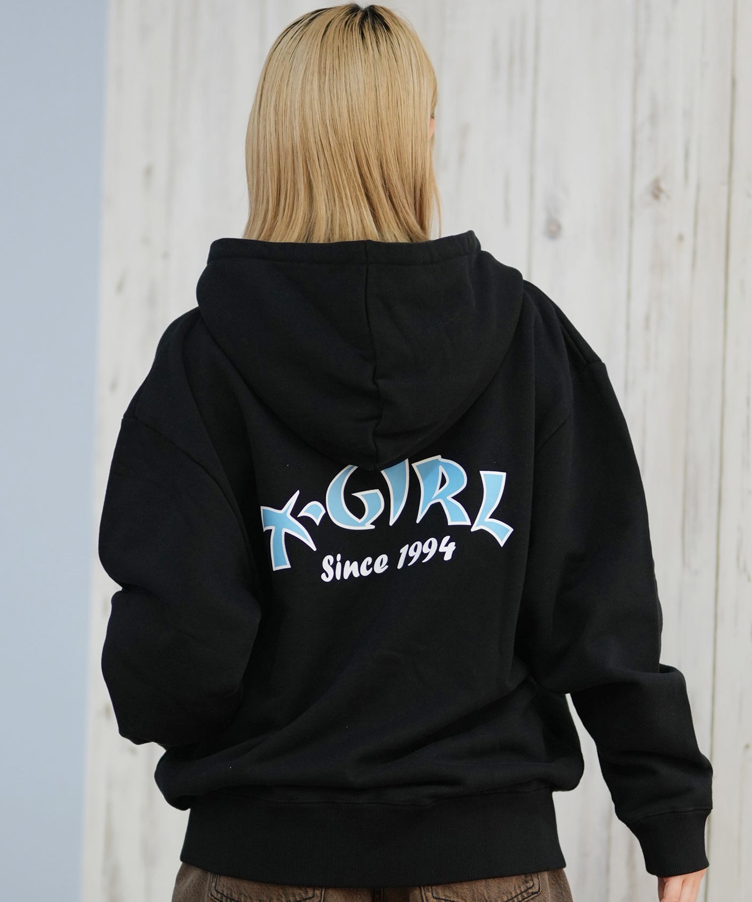 X-GIRL エックスガール ジップアップ パーカー レディース バックプリント ロゴ ARCH LOGO ZIP UP HOODIE 105253012022(ASH-S)