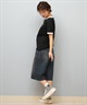 X-girl エックスガール 半袖 Tシャツ レディース リンガーシャツ フロントロゴ LOGO S S RINGER CLASSIC TEE 105251011031(BLACK-S)