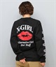 X-girl エックスガール 長袖 Tシャツ レディース ロンT 袖ロゴ バックプリント LIP L S TEE 105251011030(WHITE-M)