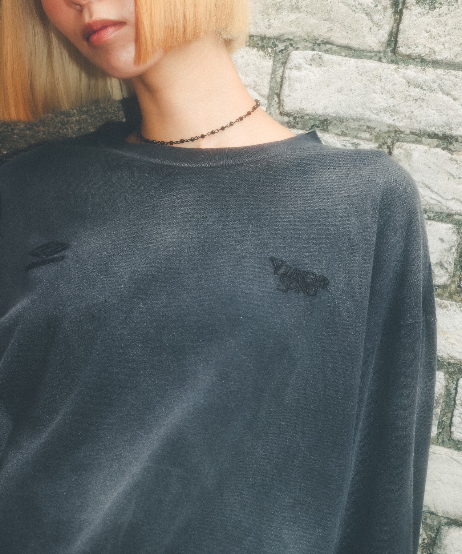 UMBRO アンブロ × Younger Song ヤンガーソング コラボ 長袖 Tシャツ ロンT MD27-LST02A ムラサキスポーツ限定(BLACK-S)