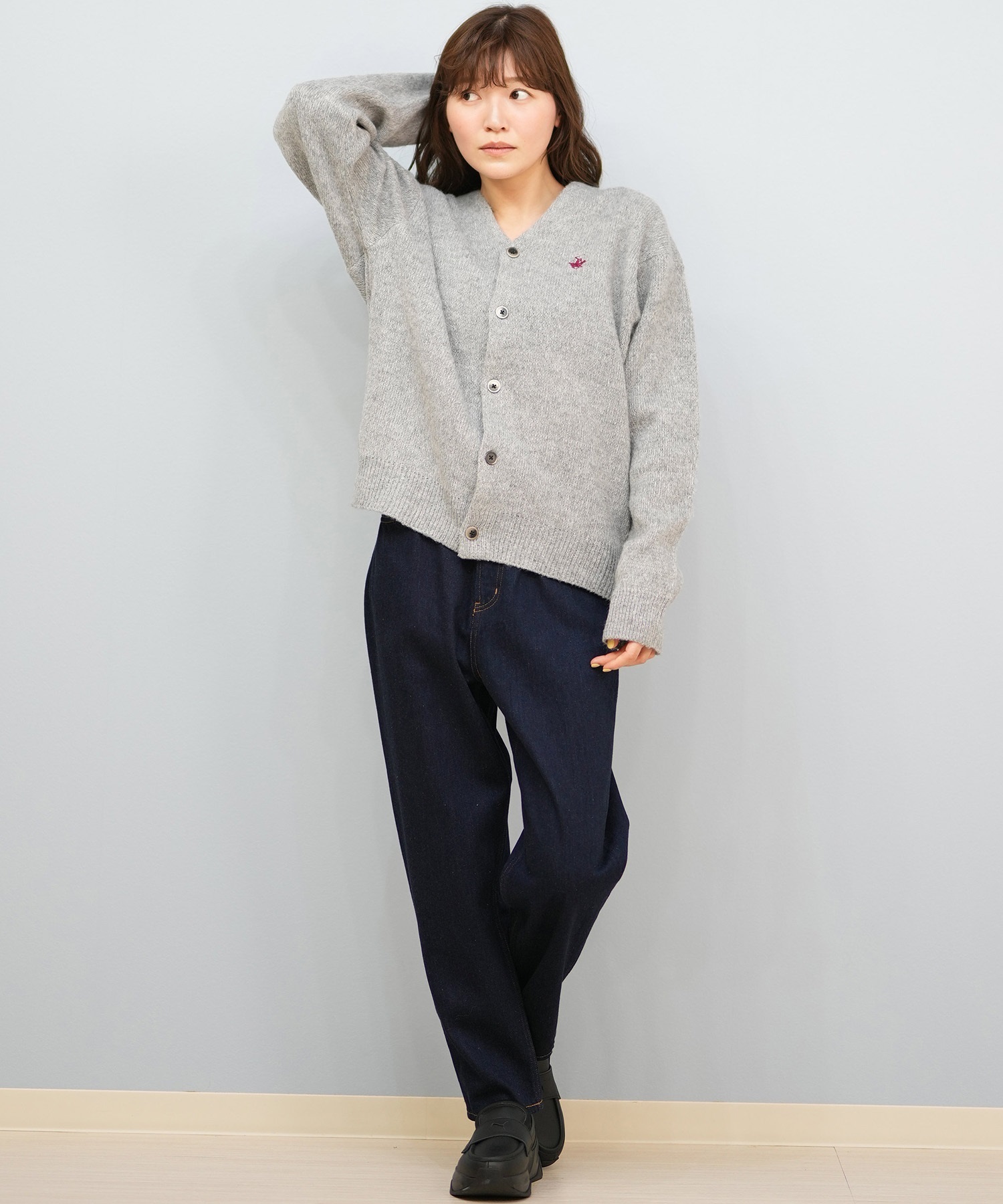 BEVERY HILLS P.C ビバリーヒルズポロクラブ ニット セーター カーディガン レディース シンプル ワンポイント 5487-6750(01RD-M)