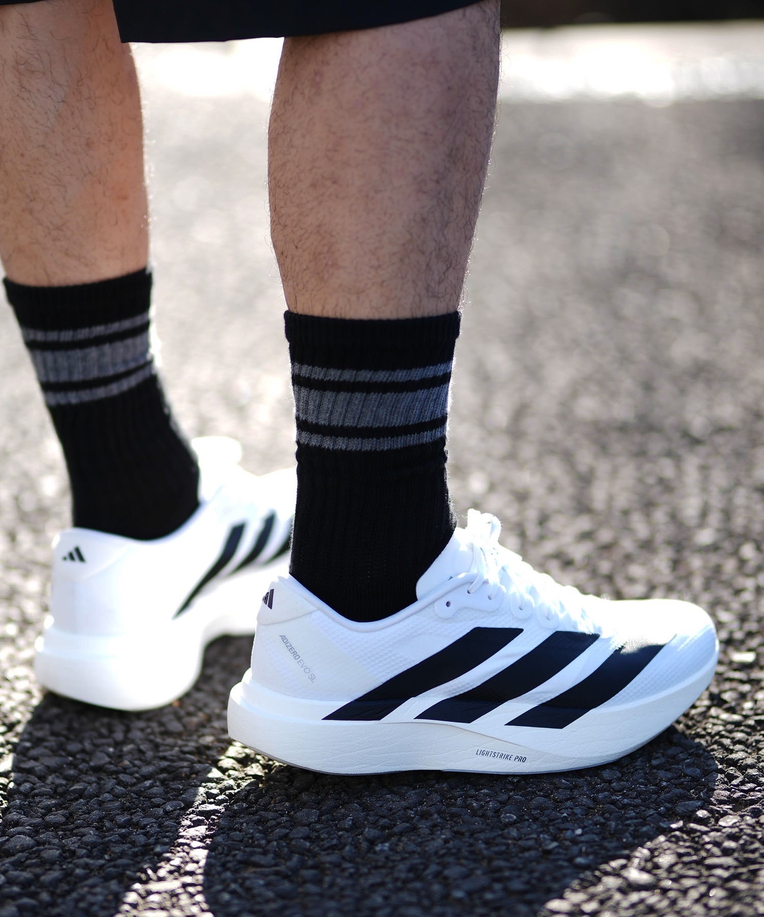 adidas アディダス アディゼロ エボ エスエル ウーブン JR1912 シューズ スニーカー ライフスタイル メンズ(WT/BK-26.0cm)