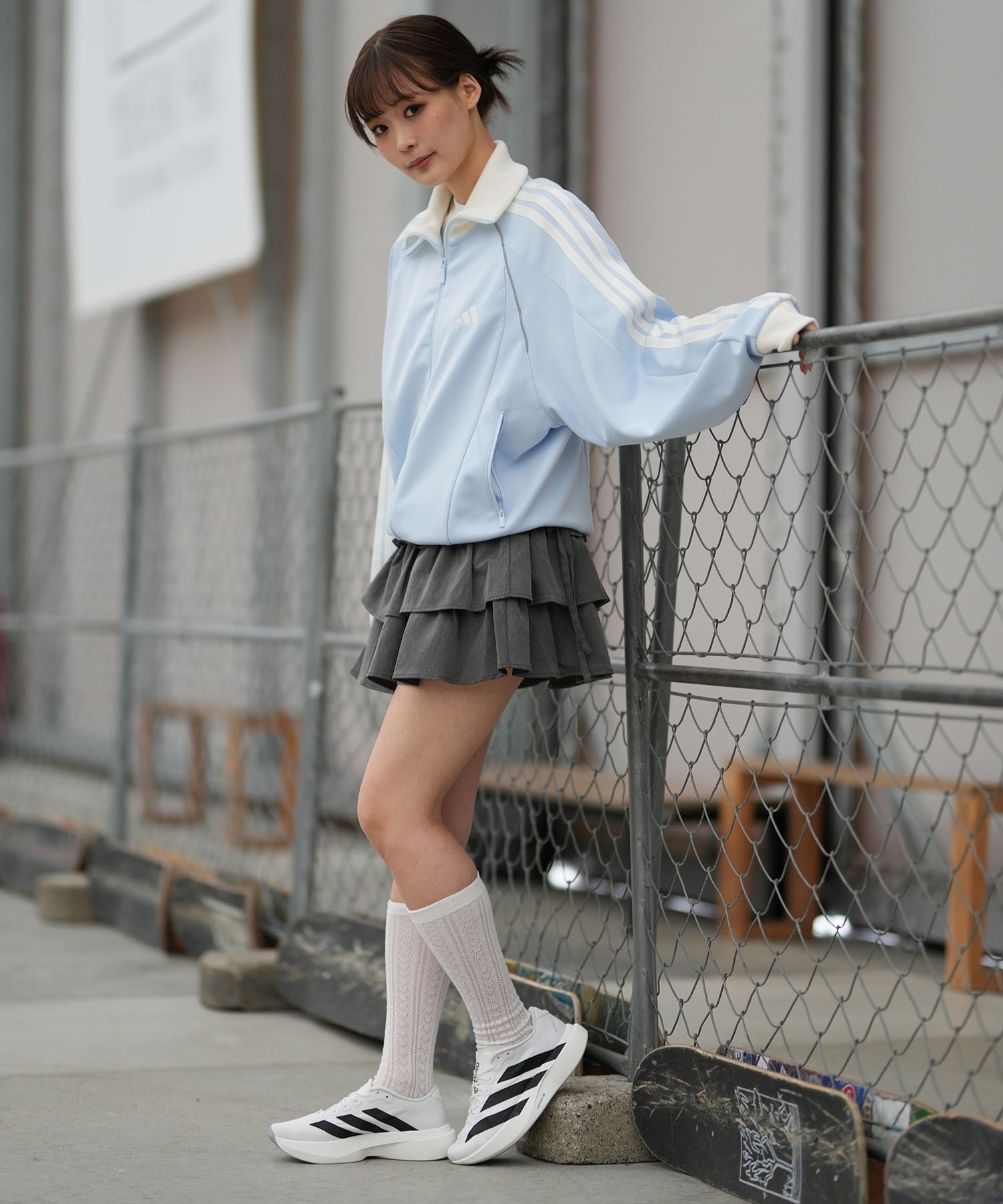 adidas アディダス アディゼロ エボ エスエル ウーブン JR4736 シューズ スニーカー ライフスタイル レディース(WT/BK-23.0cm)