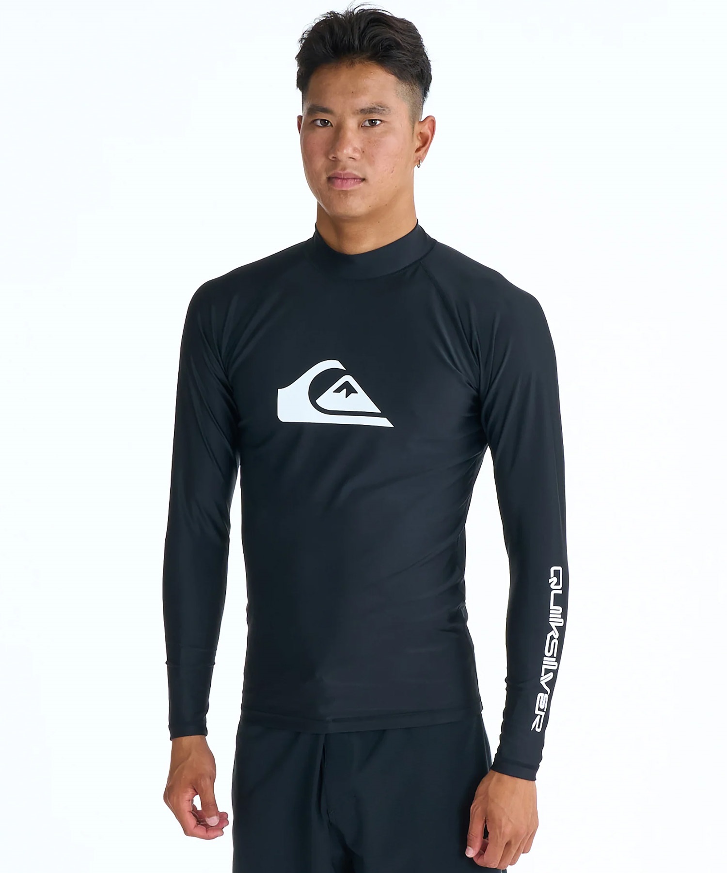 QUIKSILVER クイックシルバー 水着 ラッシュガード メンズ 長袖 Tシャツ ロンT UVカット 速乾 ストレッチ QLY261002(BLK1-M)