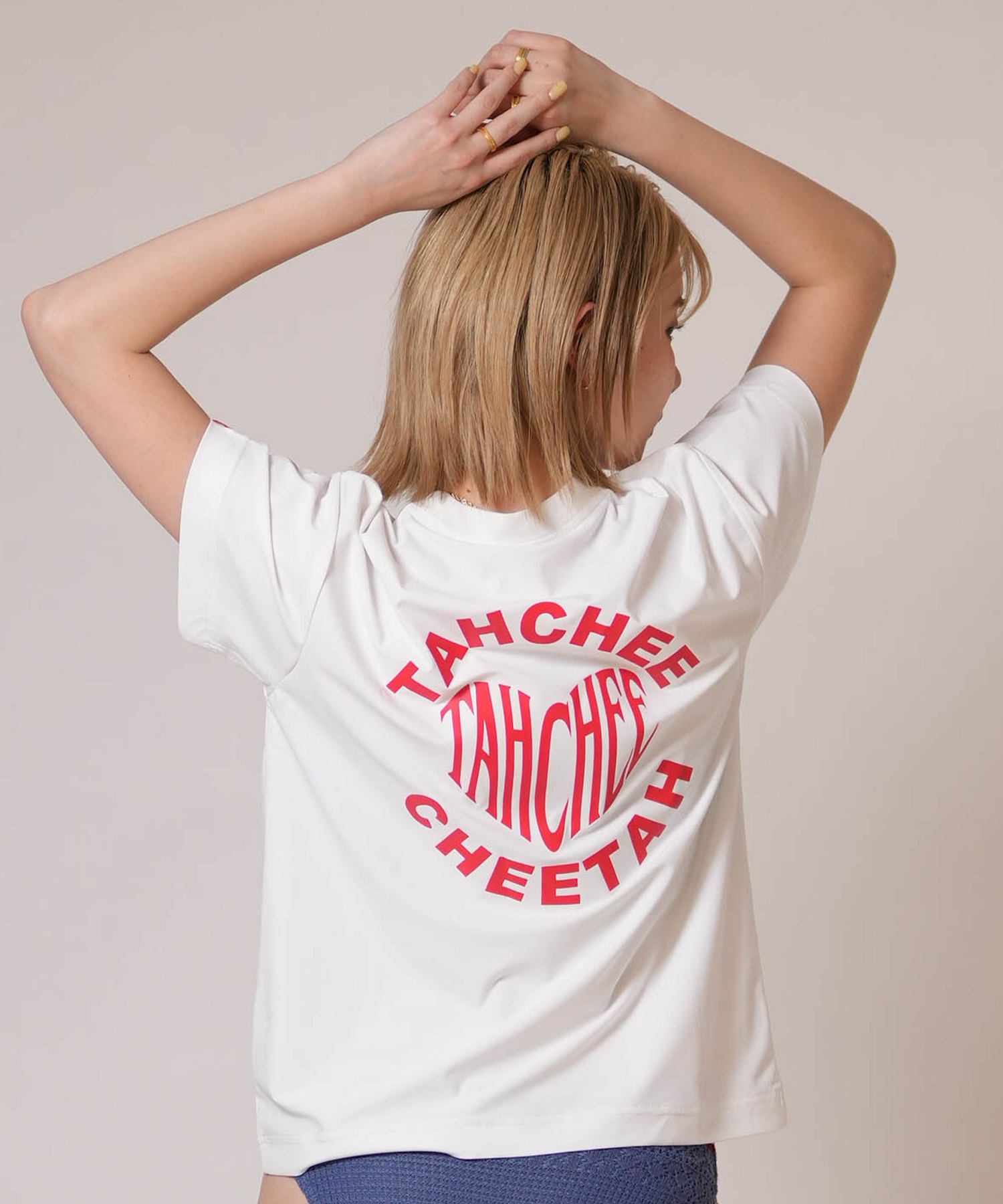 TAHCHEE ターチー 半袖 Tシャツ レディース バックプリント TC260900-04(BEIGE-M)