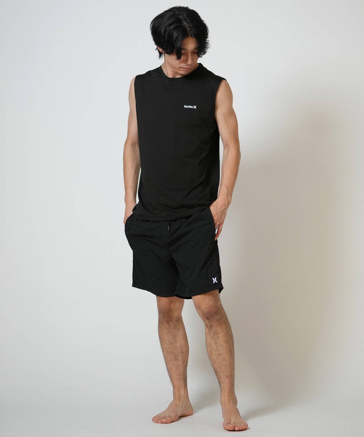 Hurley ハーレー 水着 ラッシュガード タンクトップ メンズ ストレッチ 疎水性 抗菌防臭 水陸両用 MASL26102P(WHT-M)