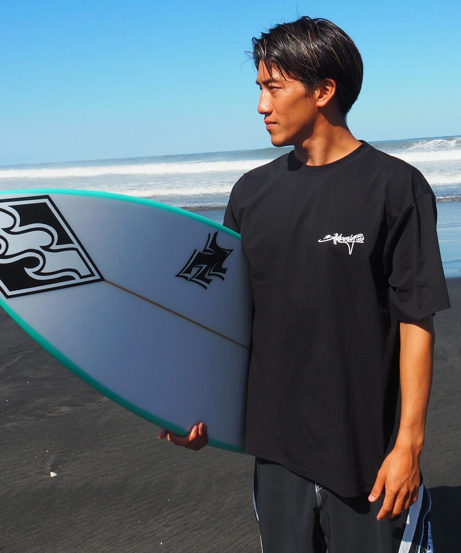 BILLABONG ビラボン 水着 ラッシュガード 半袖 Tシャツ メンズ 水陸両用 UVカット 吸水速乾 SURF FLEX TEE BG011859(BLK-M)