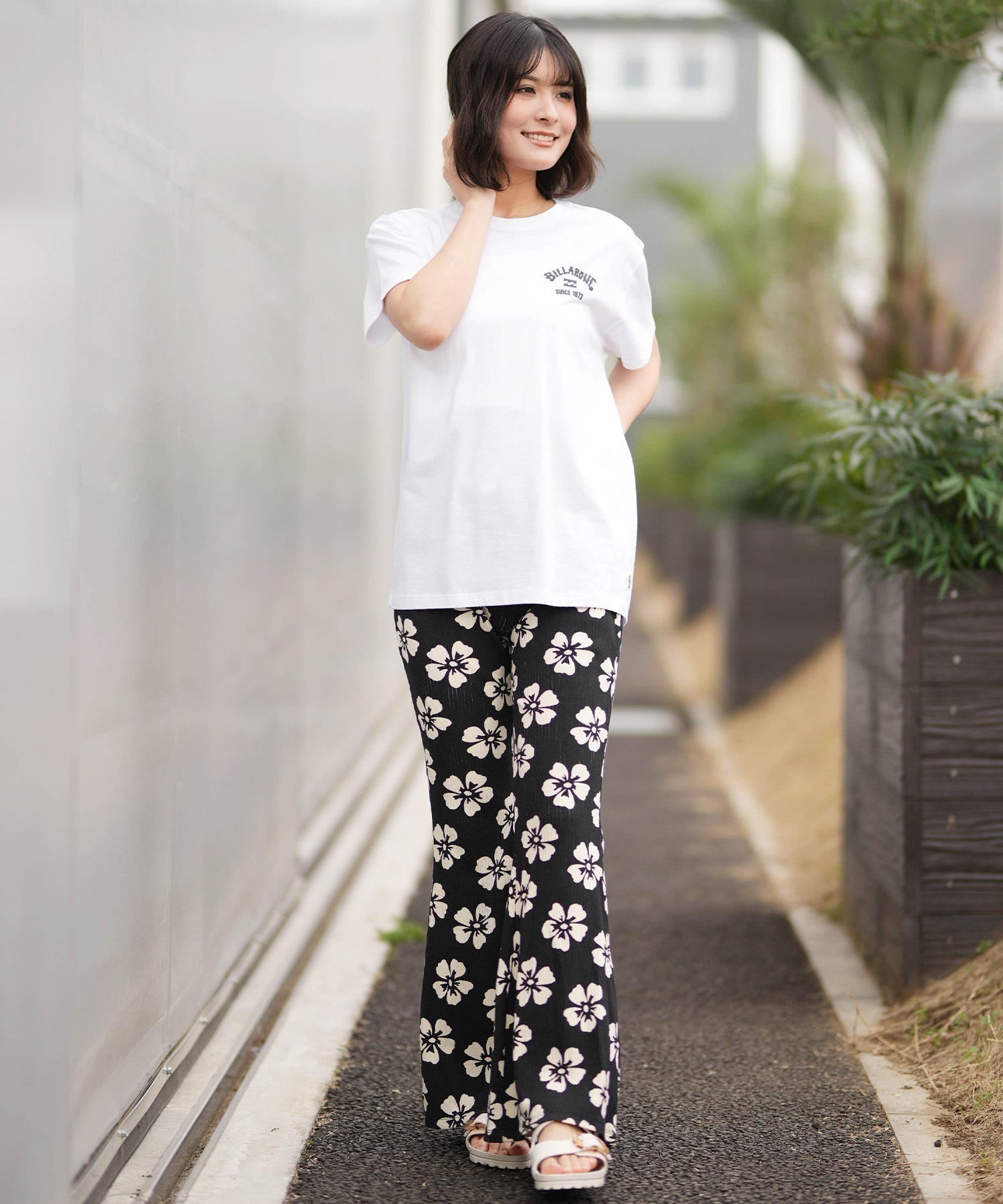 BILLABONG ビラボン 半袖 Tシャツ レディース BACK SQUARE BOY FIT TEE  BG013201(BLM-M)