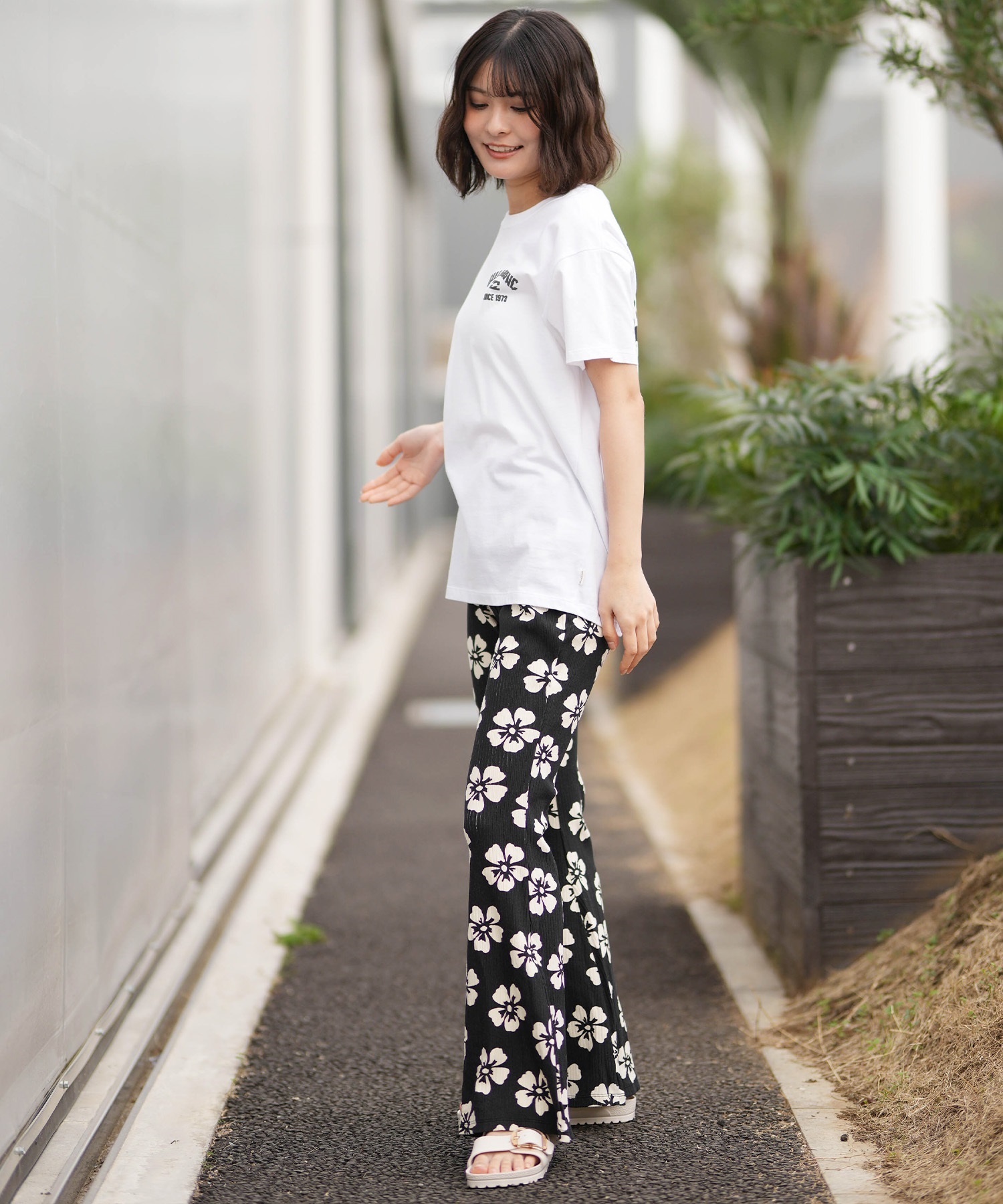 BILLABONG ビラボン 半袖 Tシャツ レディース BACK SQUARE BOY FIT TEE  BG013201(BLM-M)