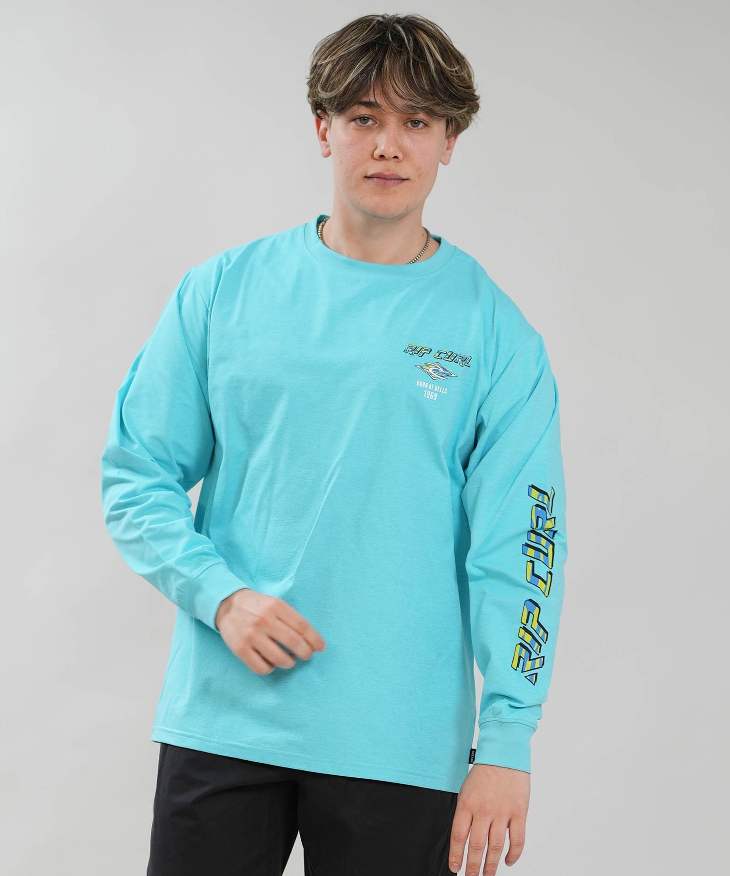 RIP CURL リップカール 長袖 Tシャツ メンズ ラッシュガード BORN AT BELLS LS RASH RCM6S-4301(BLK-M)
