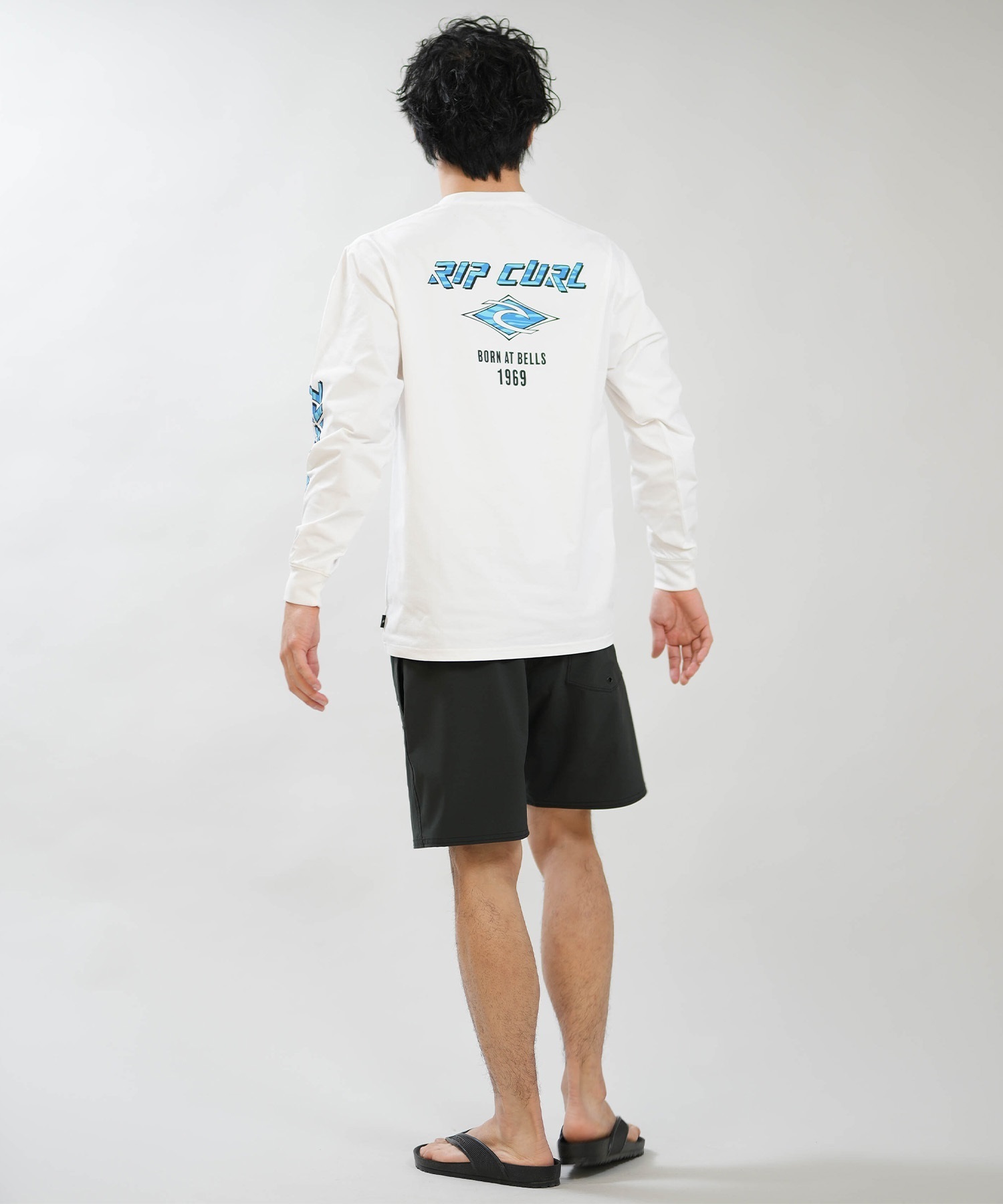 RIP CURL リップカール 長袖 Tシャツ メンズ ラッシュガード BORN AT BELLS LS RASH RCM6S-4301(BLK-M)