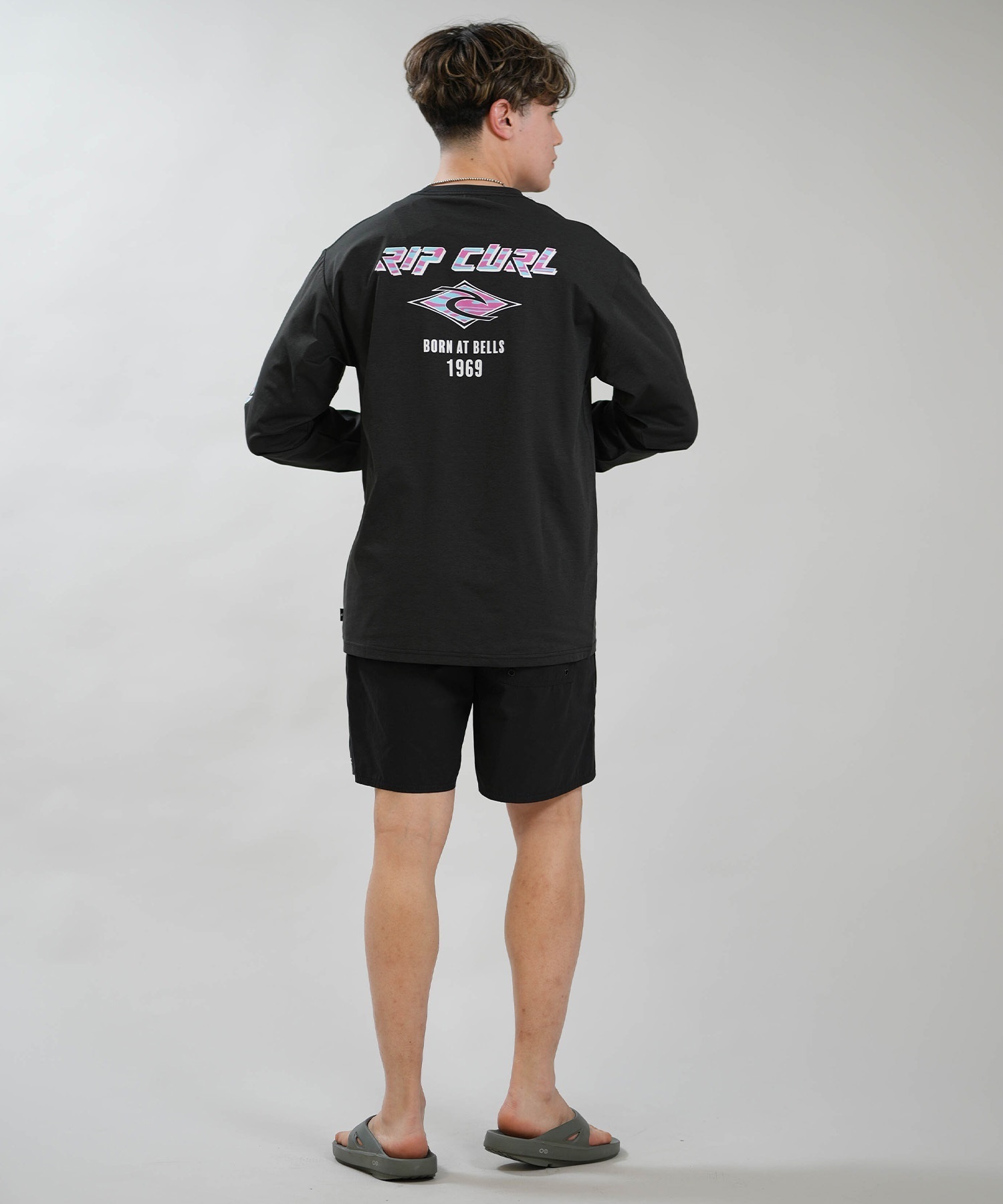 RIP CURL リップカール 長袖 Tシャツ メンズ ラッシュガード BORN AT BELLS LS RASH RCM6S-4301(BLK-M)