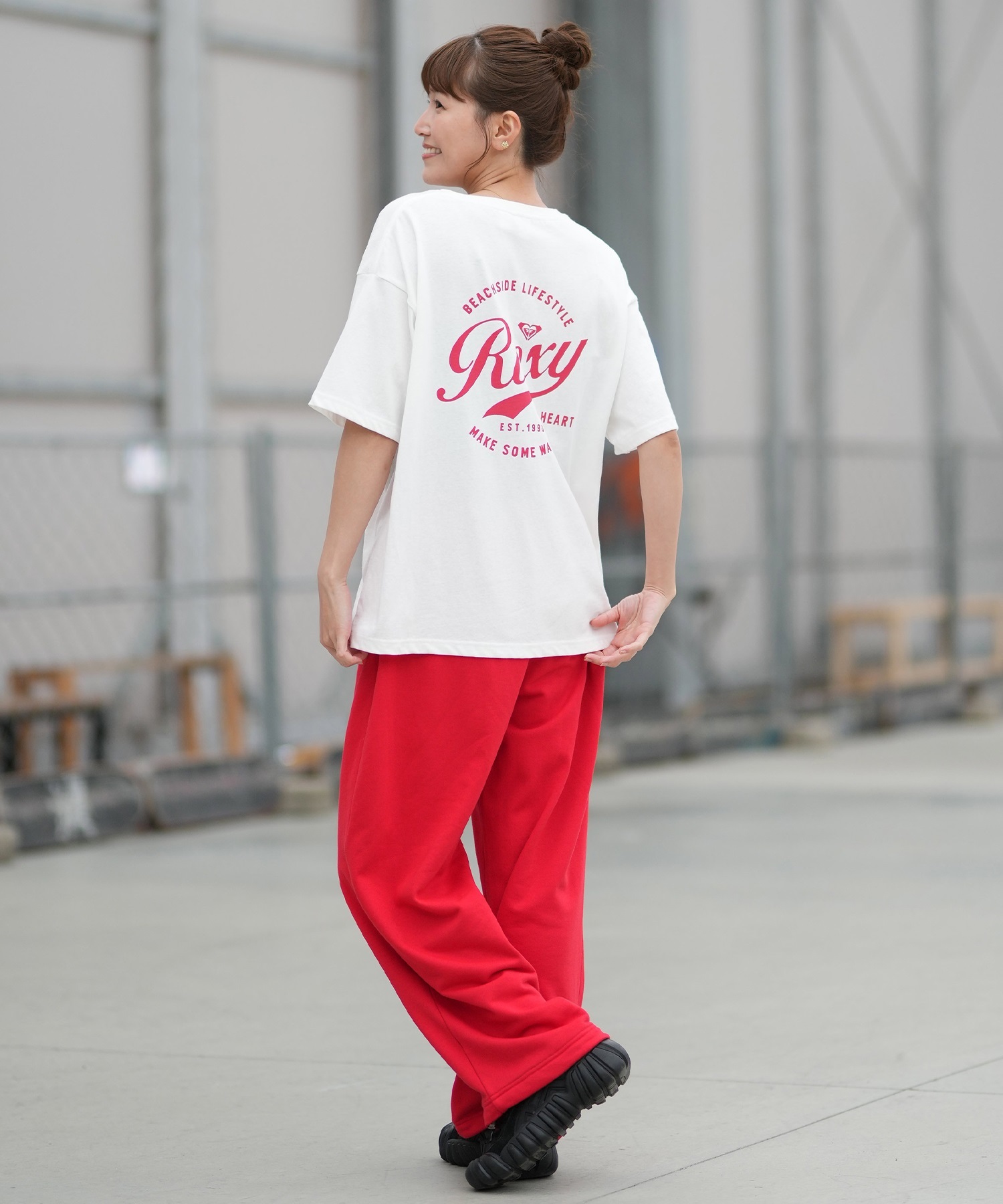 ROXY ロキシー 半袖 Tシャツ レディース バックプリント ドロップショルダー RST261076(NAT-S)