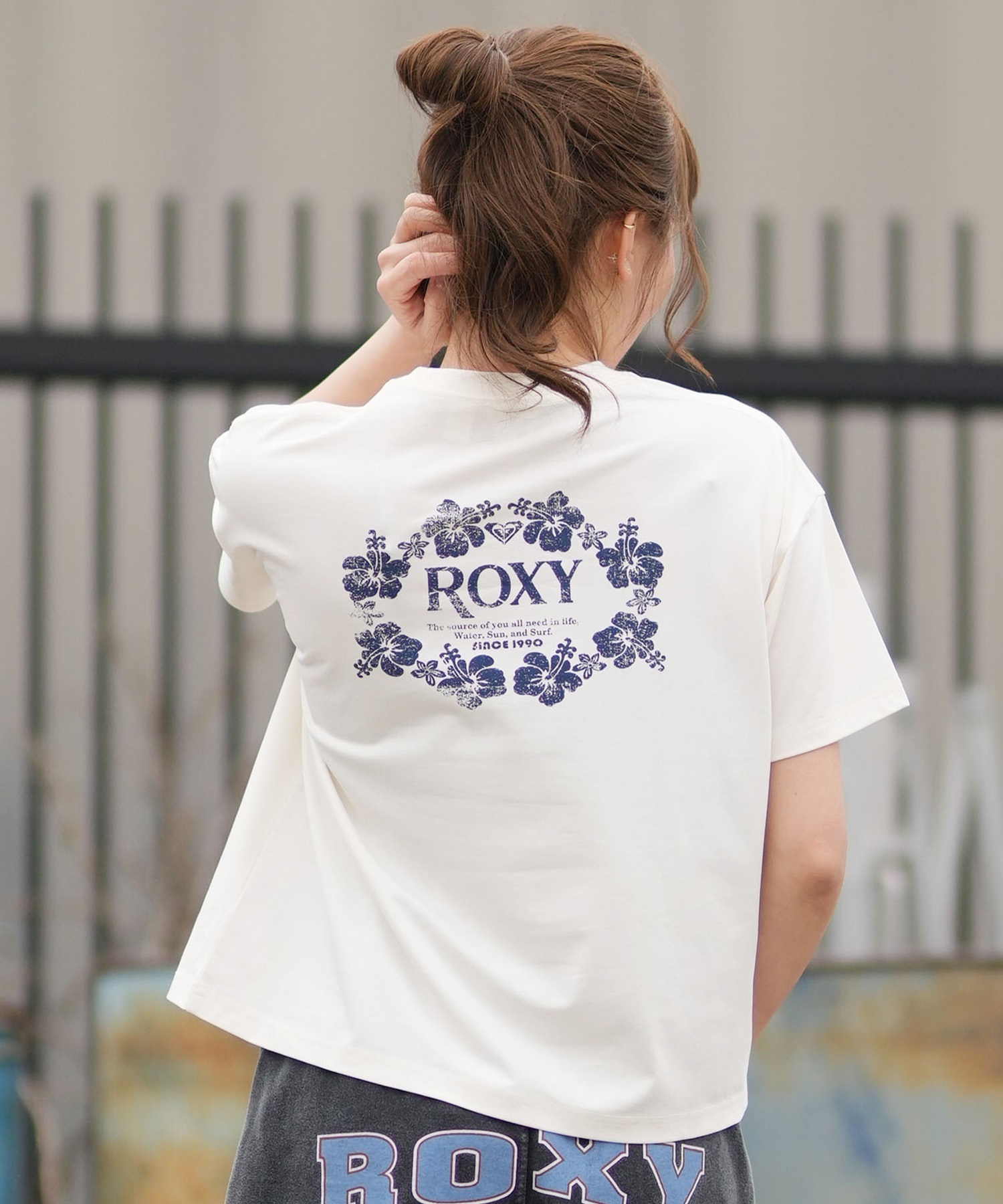 ROXY ロキシー 半袖 Tシャツ レディース WATER SUN AND SURF T RST261642M ムラサキスポーツ限定(GRN-M)