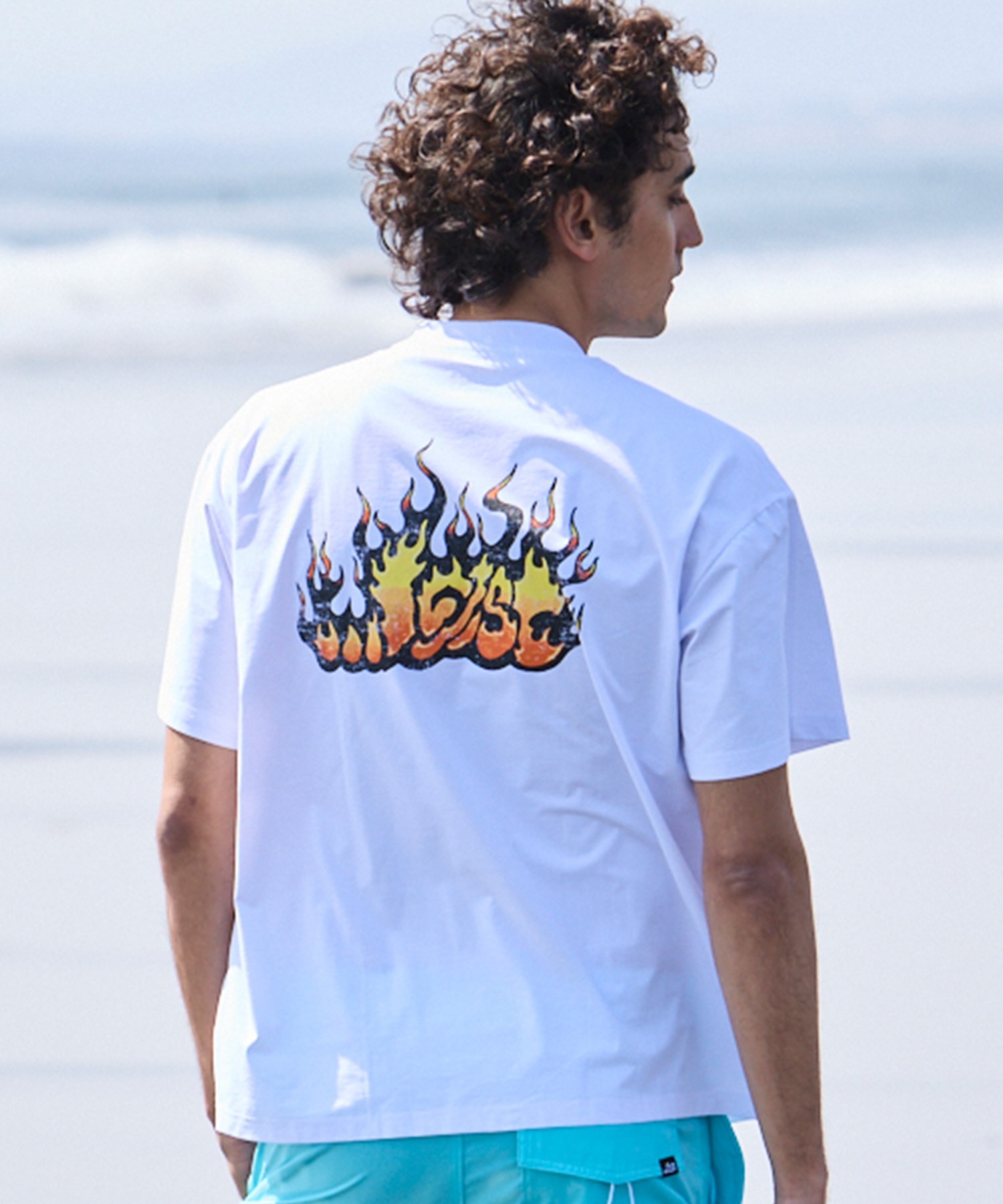 LOST ロスト 水着 ラッシュガード メンズ 半袖 Tシャツ UVカット 速乾 ストレッチ 水陸両用 LM6S-4302(WHT-M)