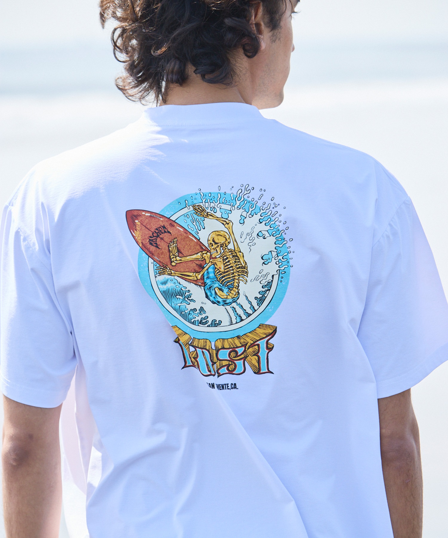 LOST ロスト 水着 ラッシュガード メンズ 半袖 Tシャツ UVカット 速乾 ストレッチ 水陸両用 LM6S-4305(WHT-M)