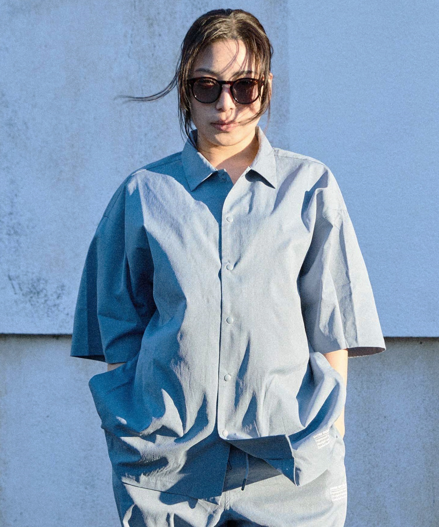 DEAR LAUREL ディアローレル 半袖 シャツ メンズ セットアップ対応 SHORE TECH SS SHIRT DL26S-2402(BLK-M)
