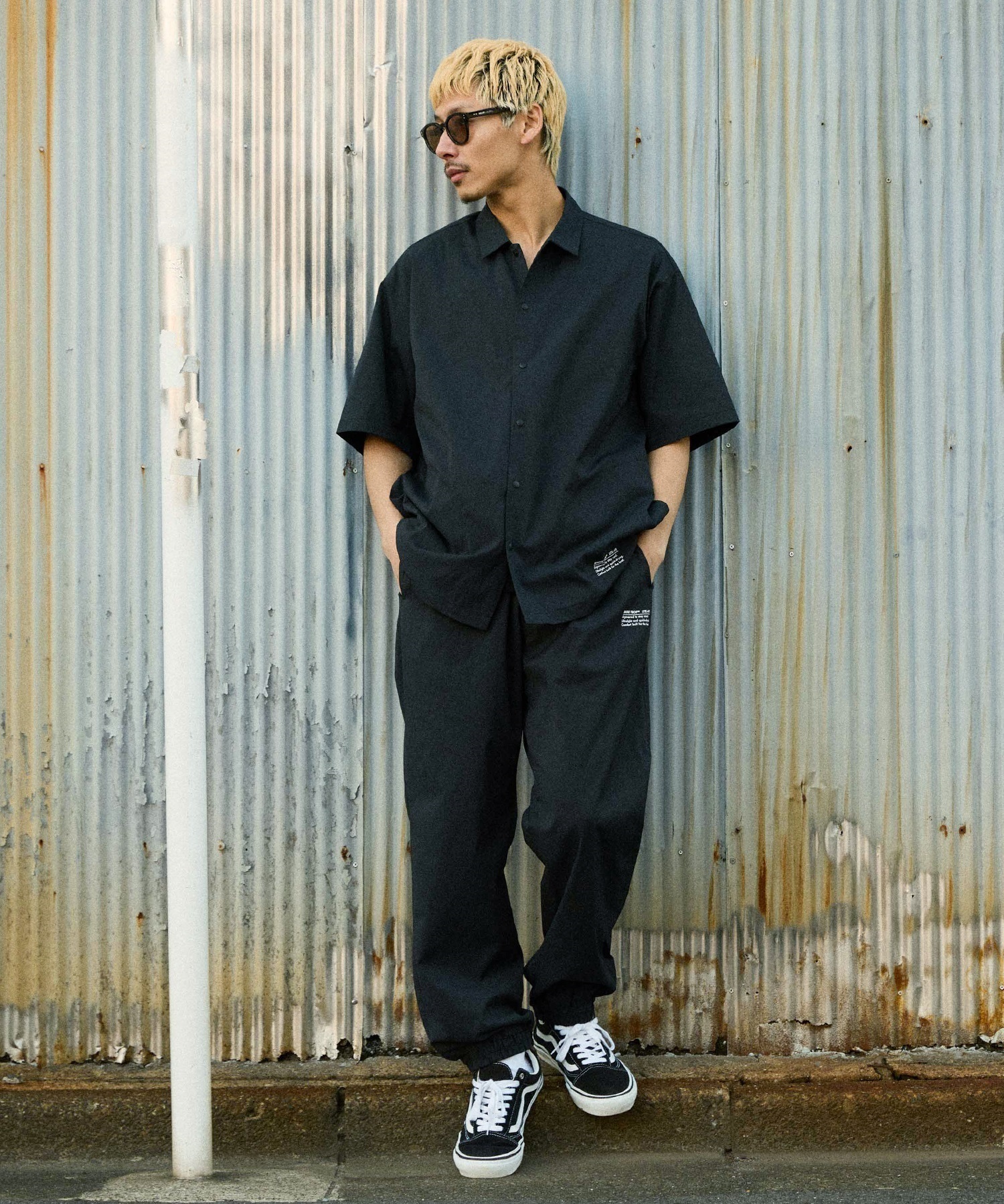 DEAR LAUREL ディアローレル 半袖 シャツ メンズ セットアップ対応 SHORE TECH SS SHIRT DL26S-2402(BLK-M)