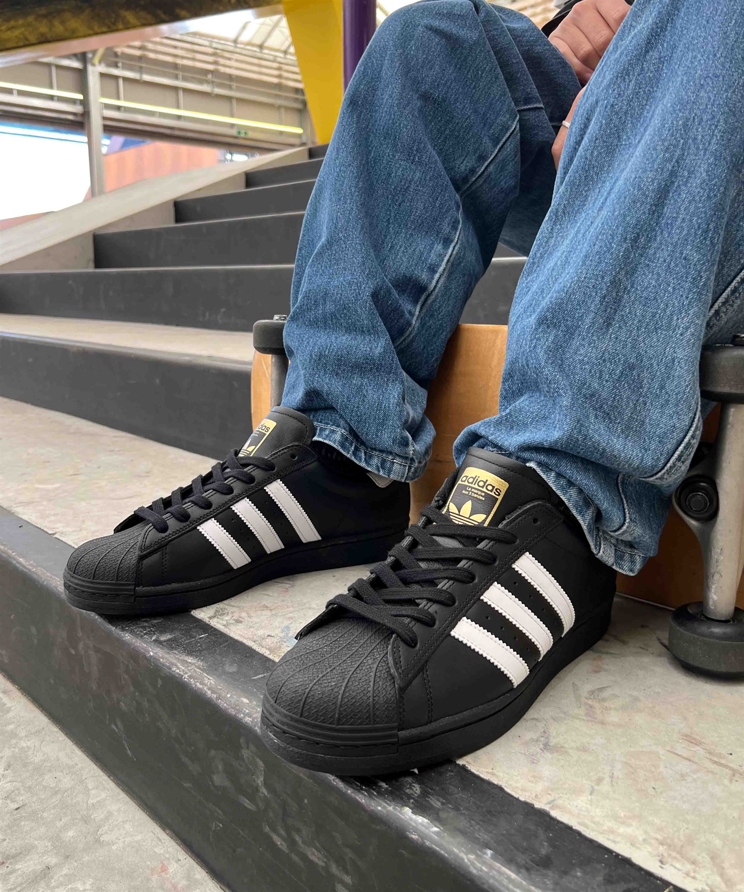 adidas skateboarding アディダス スケートボーディング スーパースター ADV GW6931 シューズ スニーカー スケートボード/アクションスポーツ メンズ レディース(BK/WT-23.0cm)