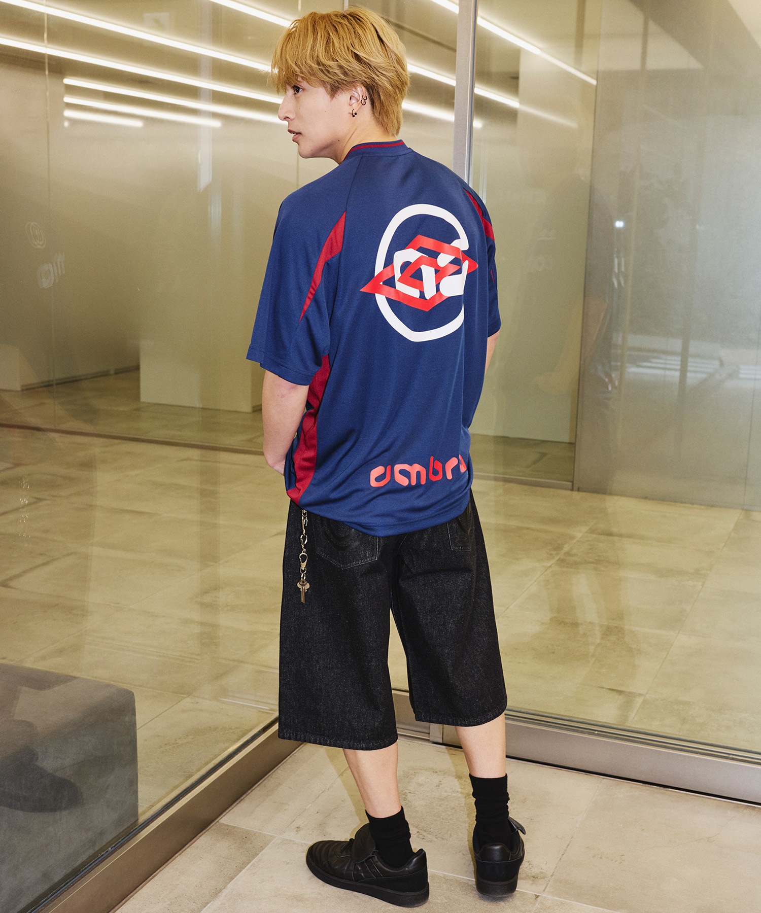 UMBRO アンブロ × ALAN SHIRAHAMA ゲームシャツ 半袖 Tシャツ UM26SSAL-GS01(BLACK-M)