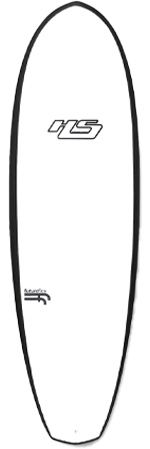 SEEr0ZO6 - SHOP NEWS | ムラサキスポーツオンラインストア 通販 White vertical surfboard with a black edge, featuring a light gray 'JS' logo near the center and a small black brand mark toward the lower left.