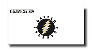 image - SHOP NEWS | ムラサキスポーツオンラインストア 通販 Brand collage: Spine-Tek logo top-left and a circular emblem with a yellow lightning bolt on white background.