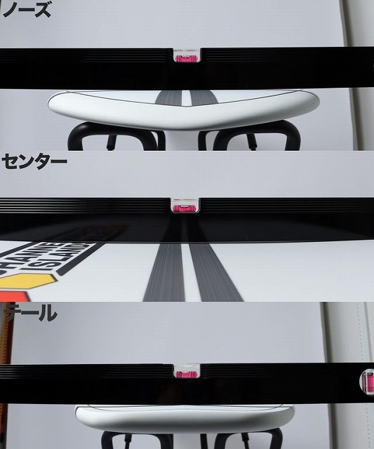 b-oFeGhpdQ - SHOP NEWS | ムラサキスポーツオンラインストア 通販 Close-up of a white curved handle between black rails with pink tabs, with Japanese labels for Nose, Center, and Tail-like terms visible.