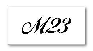 image - SHOP NEWS | ムラサキスポーツオンラインストア 通販 Stylized text 'M23' on a white card.